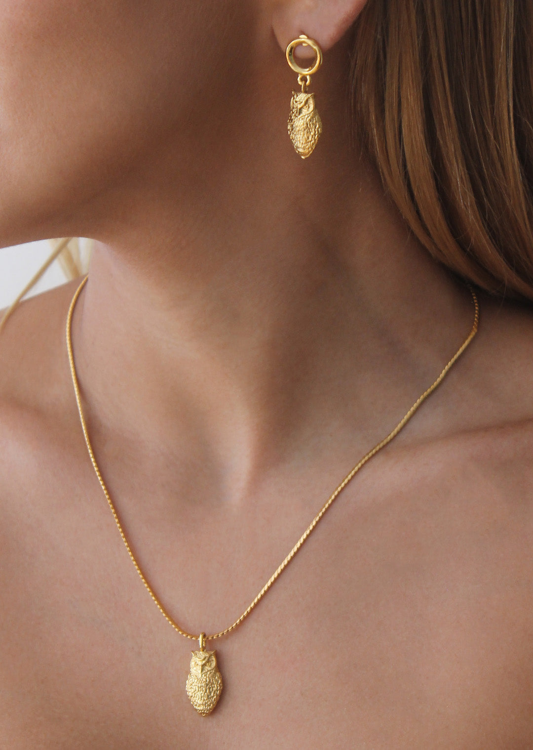 Set x2 Búho Tótem Visión (Juego Collar + Aretes)